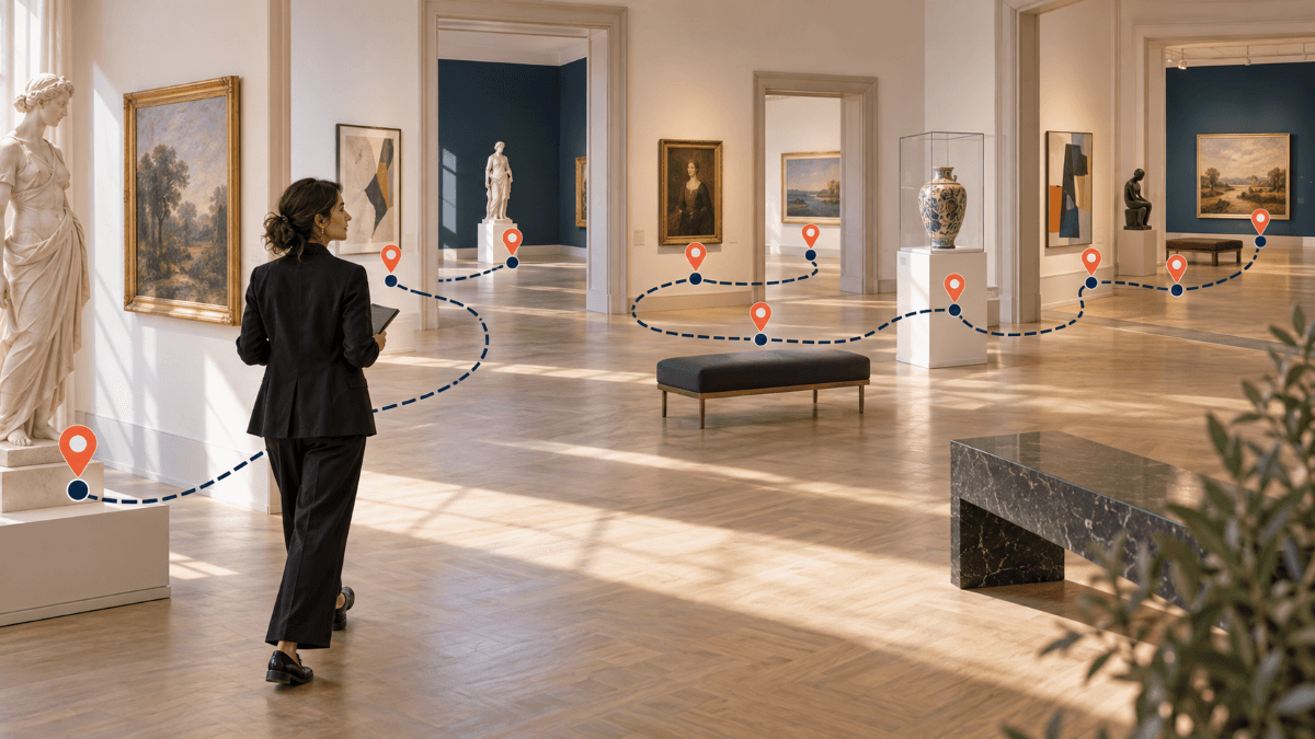 Planificación del recorrido y las paradas de una audioguía de museo